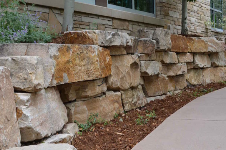 Buff Flagstone from Masonville Stone Used in Landscaping Projects