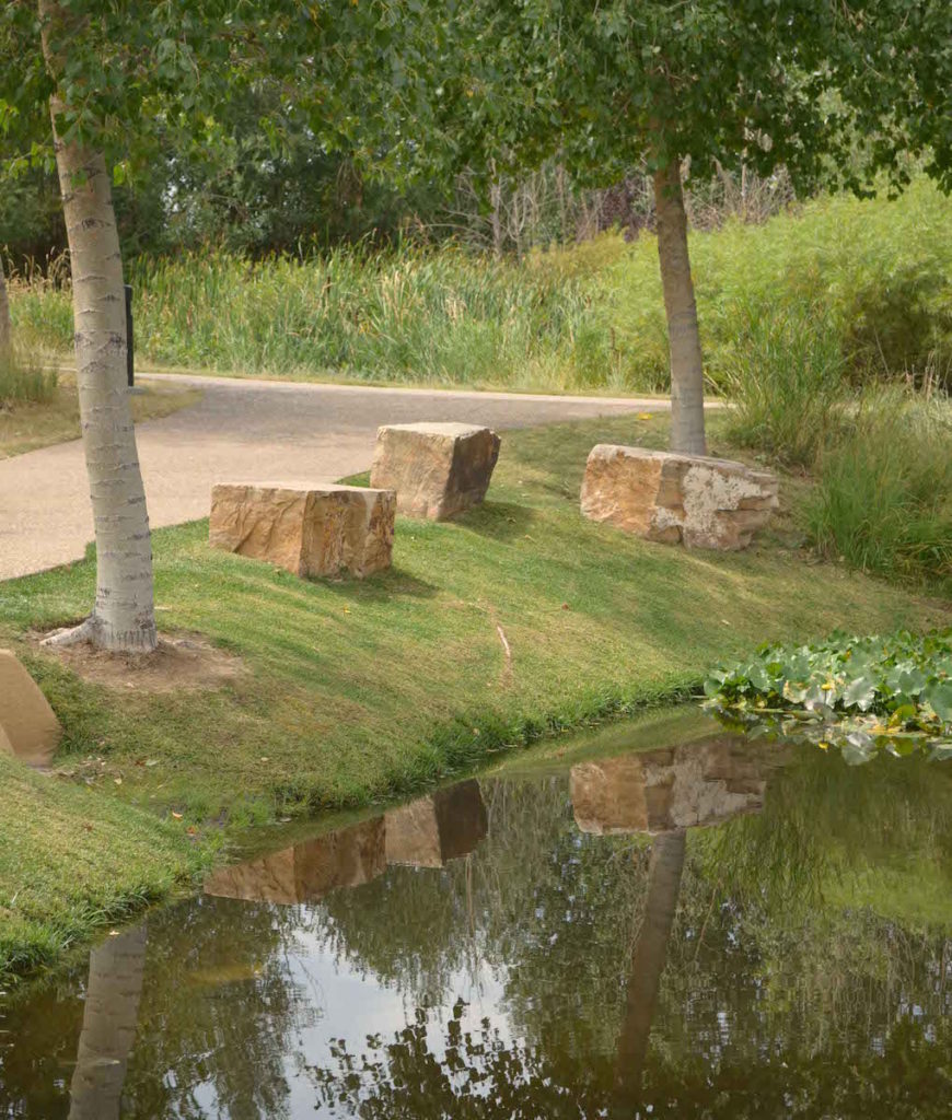 Buff Flagstone from Masonville Stone Used in Landscaping Projects